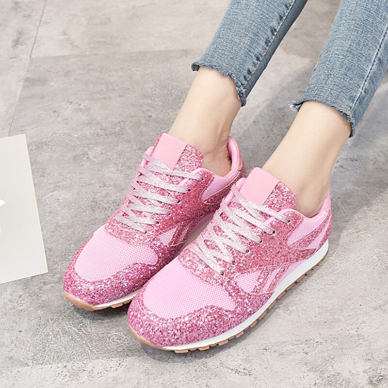 Ženske ravne svjetlucave tenisice Ležerne blistave vulkanizirane cipele Ženske mrežaste platforme na vezanje Udobne modne ženske jesenske veličine