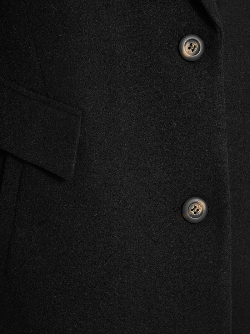 Elegantni trenč kaput velike veličine za žene dugih rukava s dva gumba na grudima, crni dugi kaput široke gornje veličine 6xl