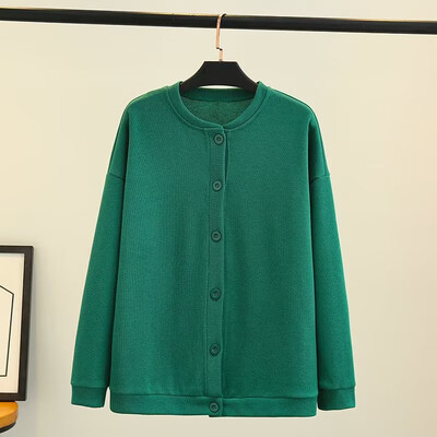 Ženska odjeća veće veličine Pulover dugih rukava Pletena jakna s okruglim izrezom Jednobojna blago rastezljiva pulover 4XL