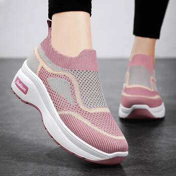 Γυναικεία παπούτσια Heightening Shoes Mesh Breathable Shoes Mam\'s Shoes Ανοιξιάτικη χοντρή σόλα Casual Style