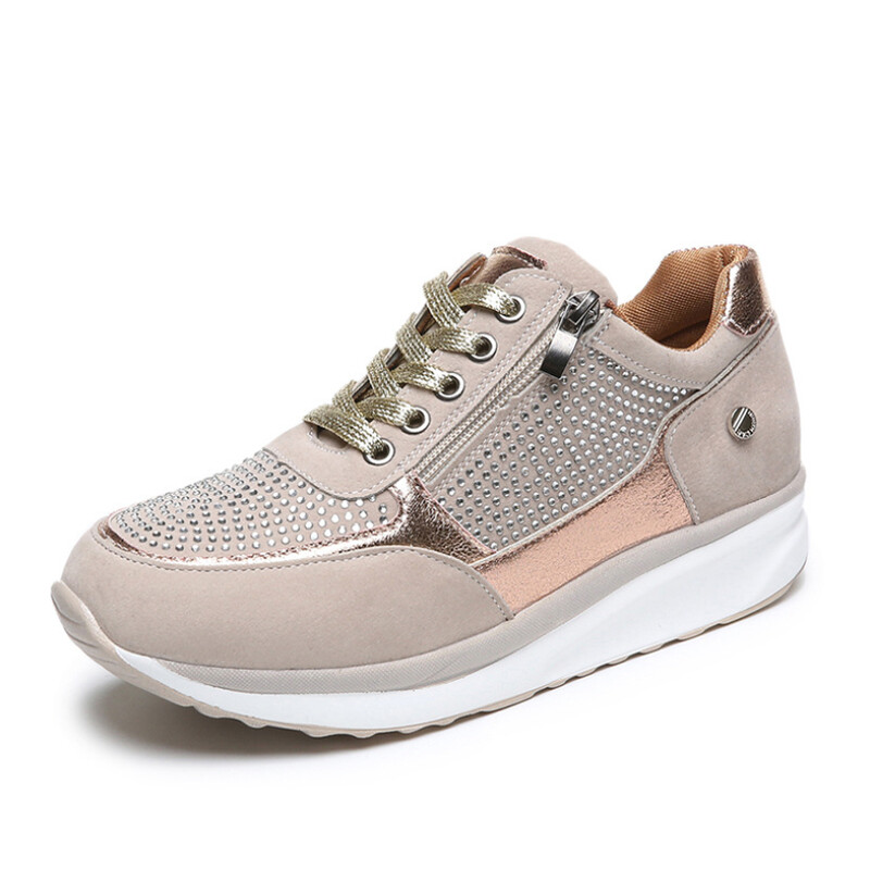 Ženske cipele Zlatne tenisice Tenisice s platformom na patentni zatvarač Ženske cipele Ležerne tenisice na vezanje Tenis Feminino Zapatos De Mujer Ženske tenisice