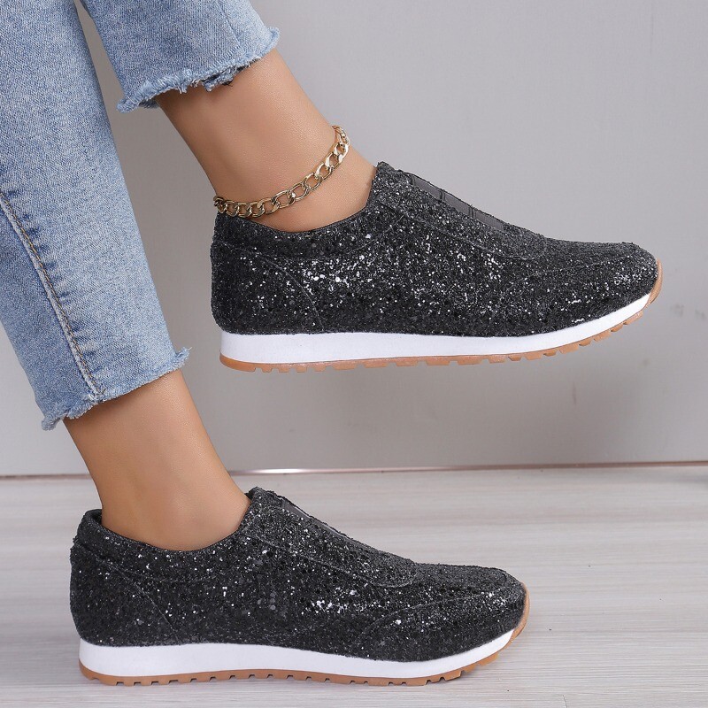 2024. aasta sügis, uus mood, slip-on madala kontsaga naiste tossud, kuldsed hõbedased trendisportjalatsid Naiste vabaajajalatsid vabas õhus
