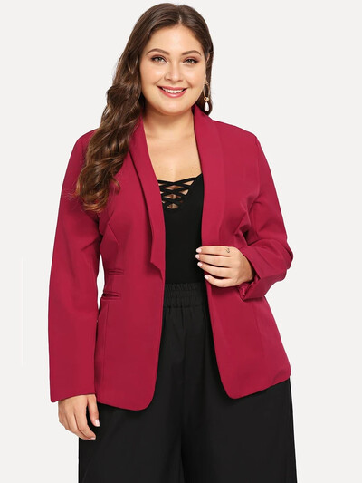 Plus Size Κομψό Ανοιξιάτικο Φθινοπωρινό μπλέιζερ Γυναικείο Μακρυμάνικο Ανοιχτό Μπροστινό Χαλαρό Μπουφάν Παλτό Μεγάλο Μέγεθος Business Casual Blazer 6XL 7XL