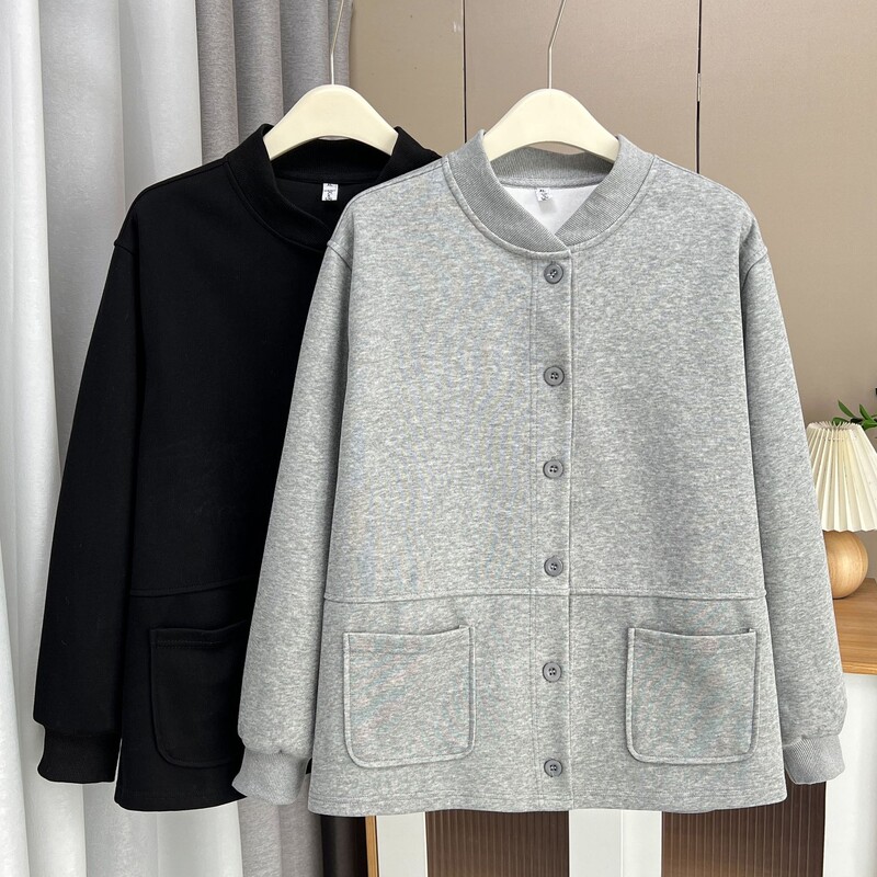 Odjeća veće veličine od 100 kg Baseball jakna Proljeće i jesen Sve Lazy Wind Labavi jednobojni kaput 2375