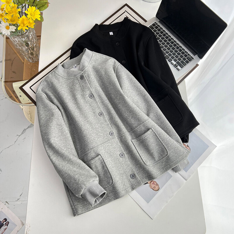 Odjeća veće veličine od 100 kg Baseball jakna Proljeće i jesen Sve Lazy Wind Labavi jednobojni kaput 2375