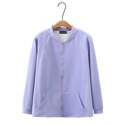 Ženska jakna s patentnim zatvaračem veće veličine Jesenska ležerna odjeća Modna bejzbolska uniforma s 3D krojem Outwear Curve Kaputi S47 2345