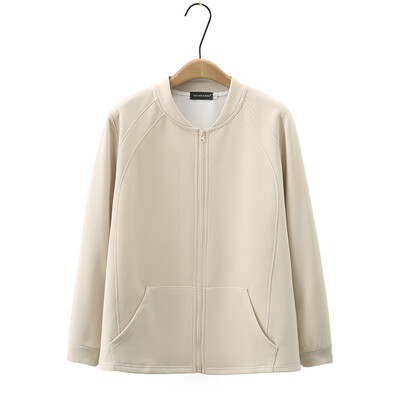 Ženska jakna s patentnim zatvaračem veće veličine Jesenska ležerna odjeća Modna bejzbolska uniforma s 3D krojem Outwear Curve Kaputi S47 2345