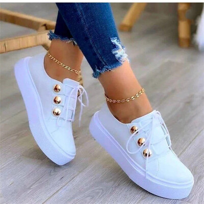 2024. gads. Sievietēm ikdienas sporta kurpes Sieviešu modes Pavasara ādas PU kedas Sieviešu platforma Vulcanize Kurpes Zapatillas De Mujer