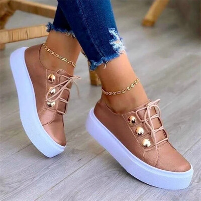 2024. gads. Sievietēm ikdienas sporta kurpes Sieviešu modes Pavasara ādas PU kedas Sieviešu platforma Vulcanize Kurpes Zapatillas De Mujer
