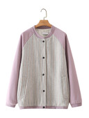 Jachetă de îmbrăcăminte pentru femei de mărime mare Jumper de baseball cu fermoar și mâneci contrastante Jachetă de primăvară și toamnă