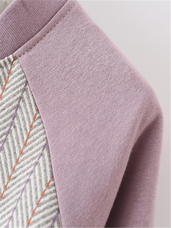 Jachetă de îmbrăcăminte pentru femei de mărime mare Jumper de baseball cu fermoar și mâneci contrastante Jachetă de primăvară și toamnă