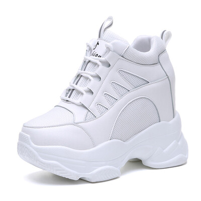 Ženske tenisice s platformom Ljetne prozračne mrežaste cipele 2022. Ženske cipele na tanku petu Ležerne cipele Tenisice s potplatom od 10 CM Bijele cipele