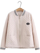 Γυναικείο μπουφάν άνοιξης και φθινοπώρου, μακρυμάνικο, ριγέ, όρθιο γιακά μπουφάν μπέιζμπολ με λεπτές μπλούζες σάντουιτς