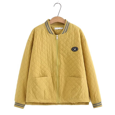 Γυναικείο μπουφάν άνοιξης και φθινοπώρου, μακρυμάνικο, ριγέ, όρθιο γιακά μπουφάν μπέιζμπολ με λεπτές μπλούζες σάντουιτς