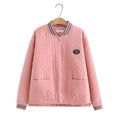 Γυναικείο μπουφάν άνοιξης και φθινοπώρου, μακρυμάνικο, ριγέ, όρθιο γιακά μπουφάν μπέιζμπολ με λεπτές μπλούζες σάντουιτς