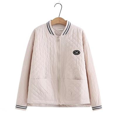 Γυναικείο μπουφάν άνοιξης και φθινοπώρου, μακρυμάνικο, ριγέ, όρθιο γιακά μπουφάν μπέιζμπολ με λεπτές μπλούζες σάντουιτς