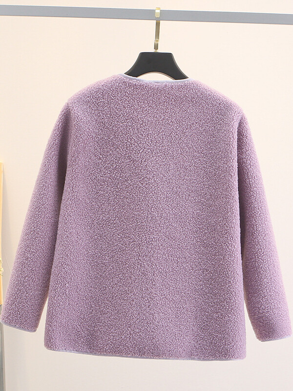 Ежедневно облекло за жени О деколте с дълги ръкави Едноредно палто с джобове Зимно модерно елегантно семпло ежедневно облекло с голям размер