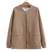 3XL bejzbolska jakna veće veličine Ženska 2023. Proljetna jakna s patentnim zatvaračem Spojeni kaput dugih rukava Pamučna vanjska odjeća Prevelika odjeća za obline