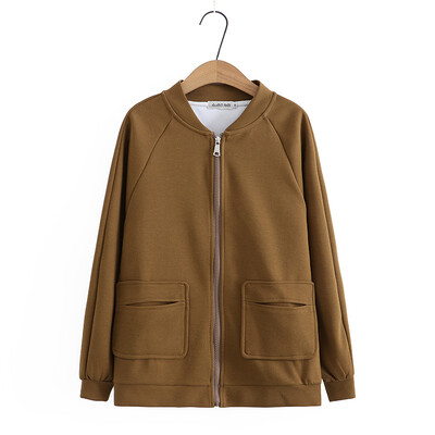 3XL bejzbolska jakna veće veličine Ženska 2023. Proljetna jakna s patentnim zatvaračem Spojeni kaput dugih rukava Pamučna vanjska odjeća Prevelika odjeća za obline