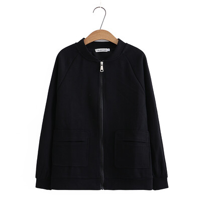 3XL bejzbolska jakna veće veličine Ženska 2023. Proljetna jakna s patentnim zatvaračem Spojeni kaput dugih rukava Pamučna vanjska odjeća Prevelika odjeća za obline