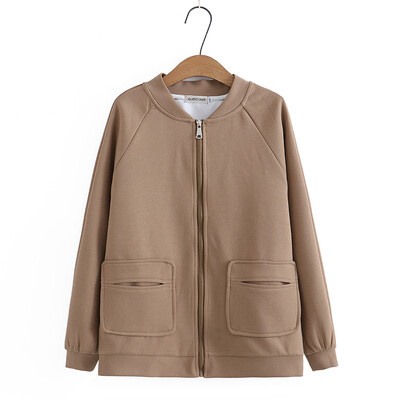 3XL bejzbolska jakna veće veličine Ženska 2023. Proljetna jakna s patentnim zatvaračem Spojeni kaput dugih rukava Pamučna vanjska odjeća Prevelika odjeća za obline