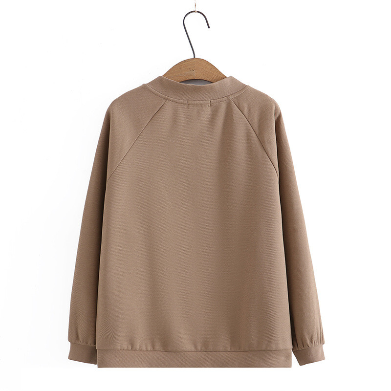 3XL bejzbolska jakna veće veličine Ženska 2023. Proljetna jakna s patentnim zatvaračem Spojeni kaput dugih rukava Pamučna vanjska odjeća Prevelika odjeća za obline