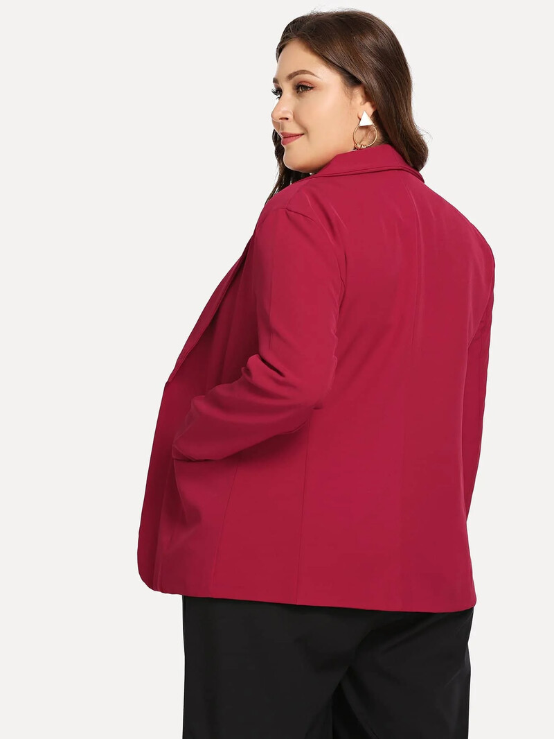 Suures suuruses avatud eesmine vabaaja bleiser naiste pikkade varrukatega taskurätt kaelarihm kevad sügis Elegantne pidulik kontori bleiser 5XL 6XL 7XL
