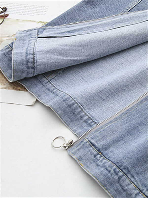 Odjeća velikih veličina za proljeće i jesen Samostojeći ovratnik Traper dugih rukava i raznobojni paneli Ležerna jakna Kaput velike veličine 4XL