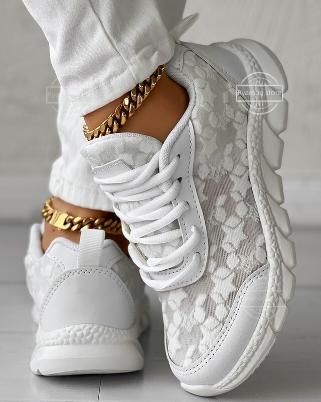 Tenisice MAN Prozračne ženske tenisice s okruglim prstima na vezivanje Prozračne sportske cipele s platformom Tenisice Zapatillas Mujer