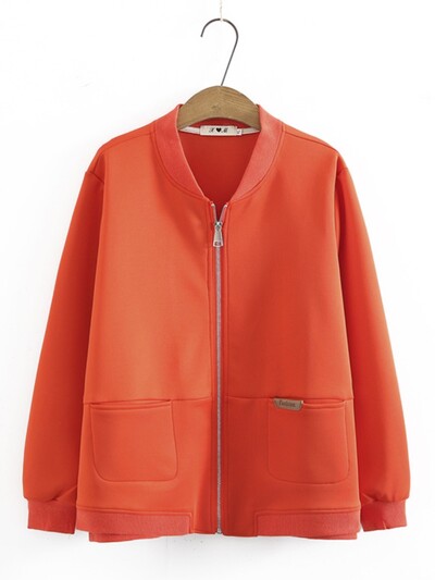 Ženska odjeća Jakna velike veličine Jesenska nova revija Tanki ženski kaput s bejzbolskim ovratnikom s patentnim zatvaračem