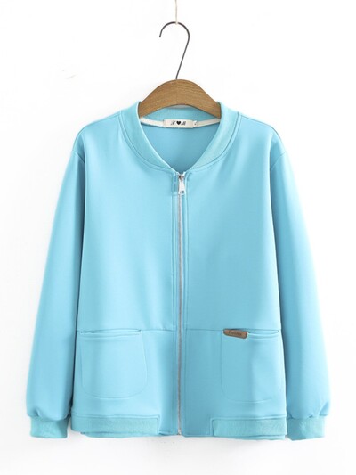 Ženska odjeća Jakna velike veličine Jesenska nova revija Tanki ženski kaput s bejzbolskim ovratnikom s patentnim zatvaračem