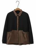 Ženska odjeća velikih veličina Proljetni i jesenski kaput s reverom, dugi rukavi, mješovite boje, moderna jakna za debele žene