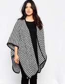 Suures suuruses vabaaja Houndstooth Trench mantel, pikk nahkhiire varrukas, avatud, emane, sügisene talvevillane kimonokardigan 5XL 6XL
