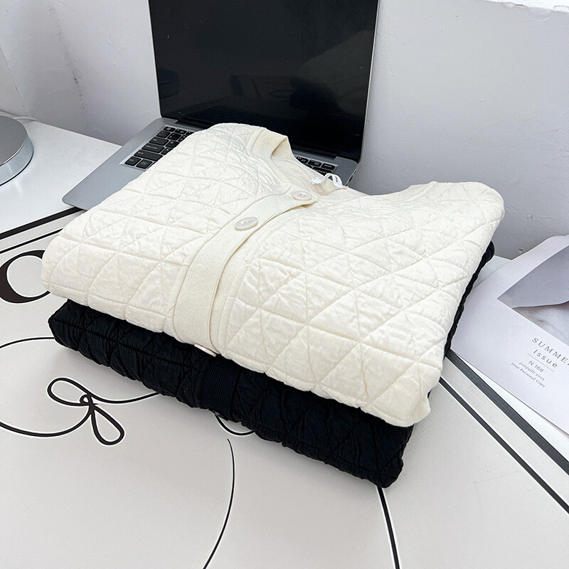 Ženska dukserica velikih veličina Jesenska ležerna odjeća Modna bejzbolska uniforma s stojećim ovratnikom Gornja odjeća Argyle prošiveni kaputi