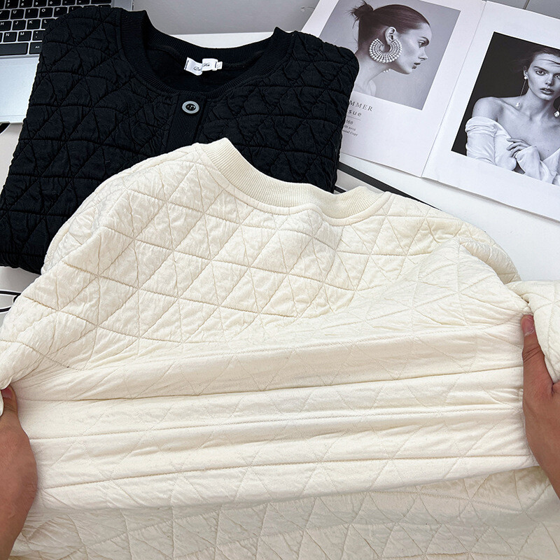 Ženska dukserica velikih veličina Jesenska ležerna odjeća Modna bejzbolska uniforma s stojećim ovratnikom Gornja odjeća Argyle prošiveni kaputi