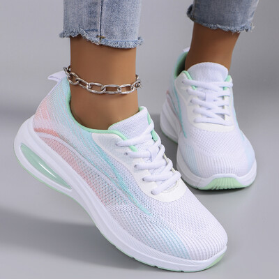 Пролетни нови дамски спортни обувки, модерни, дишащи, леки, неплъзгащи се, устойчиви на износване, ежедневни спортни обувки, равни обувки