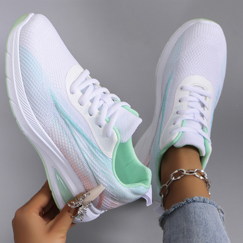 Пролетни нови дамски спортни обувки, модерни, дишащи, леки, неплъзгащи се, устойчиви на износване, ежедневни спортни обувки, равни обувки