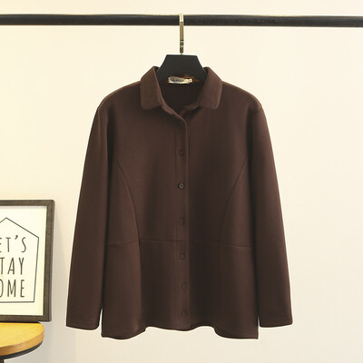 Naiste suures suuruses jakk Sügisene vabaajariietus Moodne pikkade varrukatega särk Välisrõivad Kumerad mantlid F21 5878