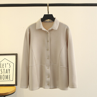 Naiste suures suuruses jakk Sügisene vabaajariietus Moodne pikkade varrukatega särk Välisrõivad Kumerad mantlid F21 5878