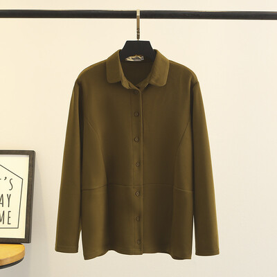 Naiste suures suuruses jakk Sügisene vabaajariietus Moodne pikkade varrukatega särk Välisrõivad Kumerad mantlid F21 5878