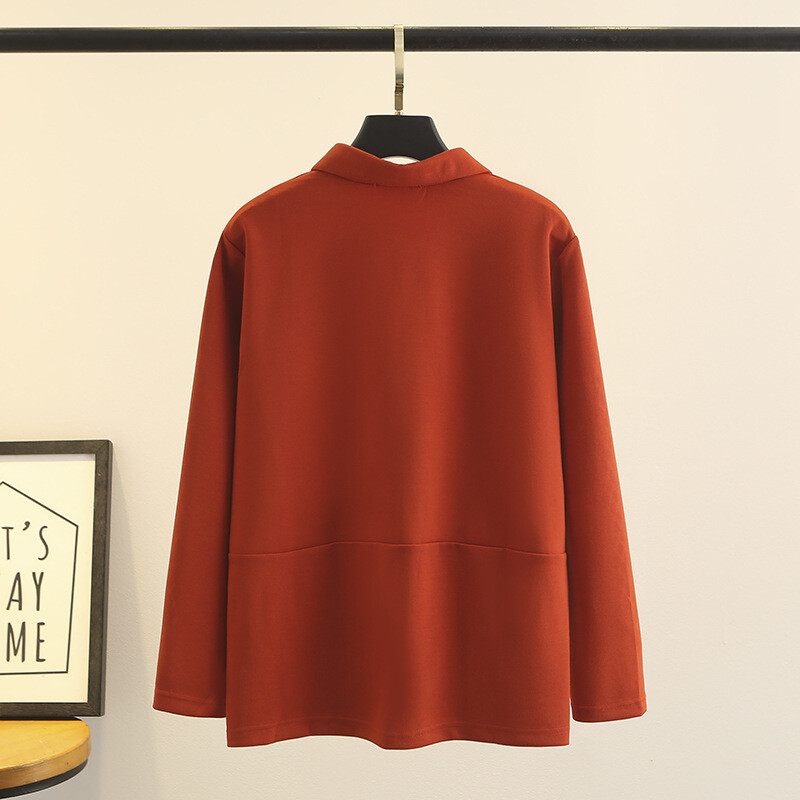 Naiste suures suuruses jakk Sügisene vabaajariietus Moodne pikkade varrukatega särk Välisrõivad Kumerad mantlid F21 5878