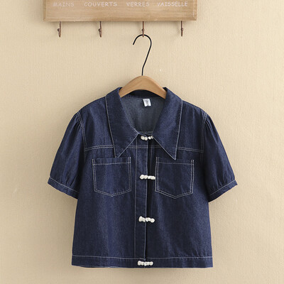 Suures suuruses teksajakk naistele 2023. aasta kevadsuvi pärlpandlaga puhvis varrukatega mantel lahtised ülerõivad, suured kõverad riided S6-5634