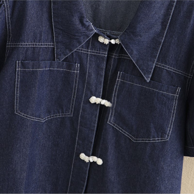 Suures suuruses teksajakk naistele 2023. aasta kevadsuvi pärlpandlaga puhvis varrukatega mantel lahtised ülerõivad, suured kõverad riided S6-5634