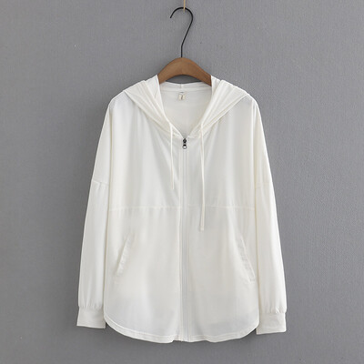 Дамско яке с голям размер 2023 Пролет Лято Бързосъхнещо тънко слънцезащитно палто Свободно връхно облекло Дрехи с големи извивки S48-2366