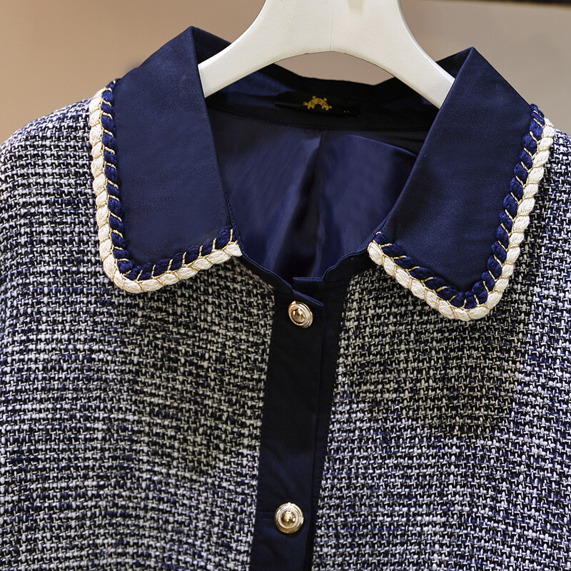 150 kg veće ženske grudi 157 Jesen Zima Široka mala mirisna jakna Kaput s jednim kopčanjem Plava 6XL 7XL 8XL 9XL 10XL