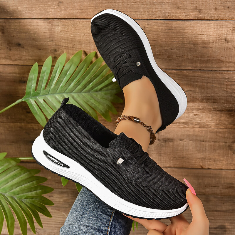 2024 nove ženske prozračne pletene tenisice za trčanje s mekim potplatom za proljeće i jesen za slobodno vrijeme i udobne sportske cipele