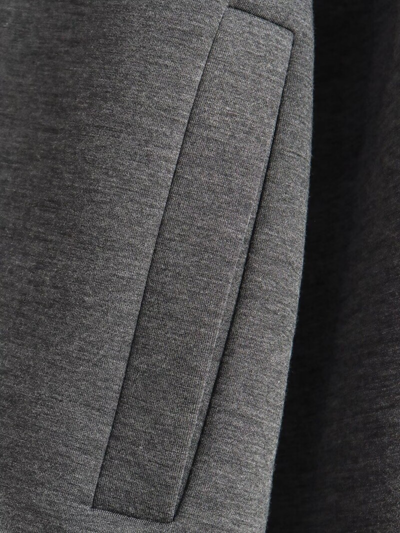 Плюс размер Дамско облекло Пролет Есен Сиво мотоциклетно яке с дълги ръкави и дълга яка, Просто изрязано яке Жилетка с цип