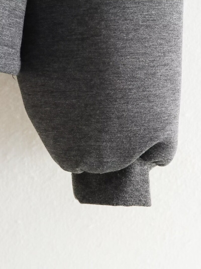 Плюс размер Дамско облекло Пролет Есен Сиво мотоциклетно яке с дълги ръкави и дълга яка, Просто изрязано яке Жилетка с цип