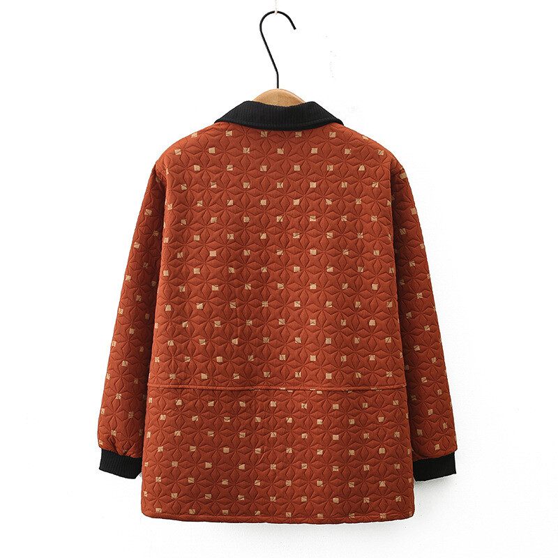 Ženska jakna velikih veličina Jesenska ležerna odjeća Modna geometrijska pletiva Prošivena gornja odjeća Zakrivljeni kaputi K72 1151