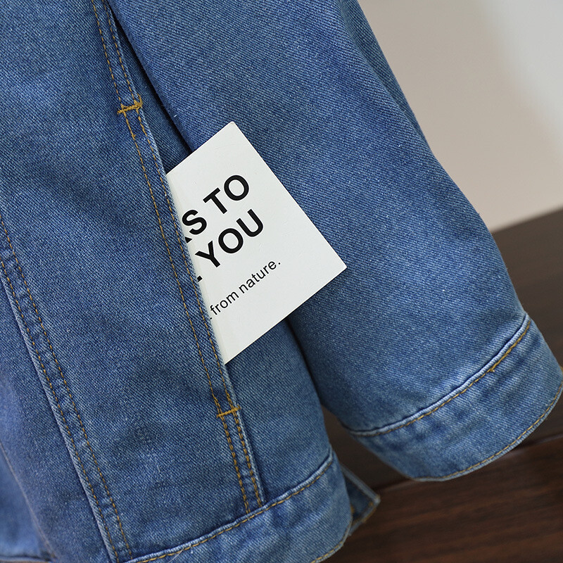 Žensko grudi veće veličine od 150 kg 155 Traper jakna Proljeće Novo labavo Kaput s jednorednim kopčanjem Hot Diamond Plava 5XL 6XL 7XL 8XL 9XL